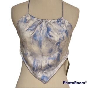 Forever 21 blue sky bandana scarf top halter